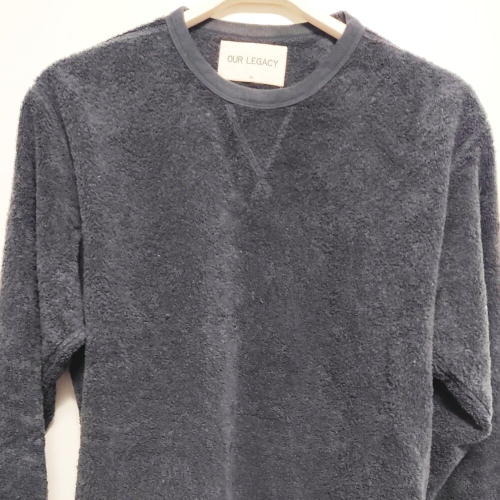 Our Legacy No Service Sweater Terry Towel Crewneck - Dark Men’s Medium Size 50